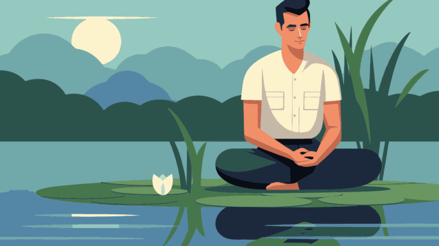 Person practicing mindfulness meditation in daily life for stress relief and inner peace