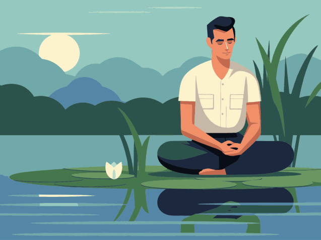 Person practicing mindfulness meditation in daily life for stress relief and inner peace